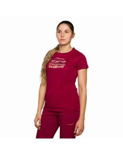 Trangoworld Sihl Damen T-Shirt: Kurzarm, Karmesinrot, Atmungsaktiv
