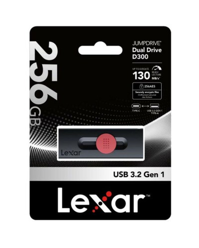 Lexar DUAL USB 3.2 256GB Noire : Clé USB Flash Rapide et Portable
