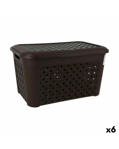 Cesto para la Ropa Tontarelli Arianna, Tapa Negra, 48,3 Litros (Paquete de 6)
