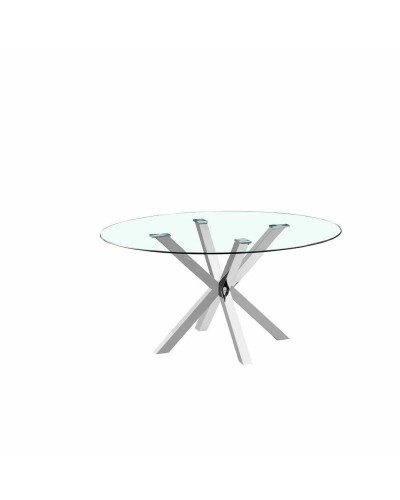 Dining Table DKD Home Decor 110x110, Silver Crystal, Steel
