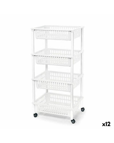 Tontarelli Mito Einkaufstrolley 4 - Weiß, 40 x 29 x 62 cm (12 Stück)
