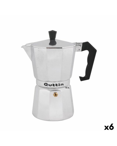 Quttin Italian Coffee Maker 6 Cups - Traditional Moka Pot for 6 People
