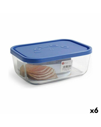 Boîte à déjeuner rectangulaire Borgonovo Azure de 2,3 L pour les repas en déplacement.
