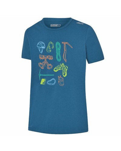 Heren-T-Shirt met Korte Mouwen Joluvi Climbing Elements Blauw