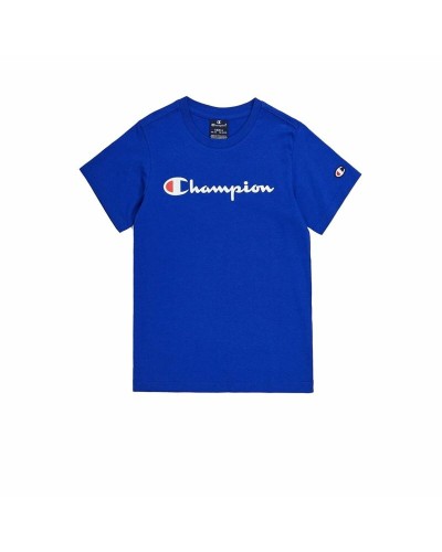 Champion Boys' Crewneck T-Shirt Light Blue Cotton - Short Sleeve Sport
