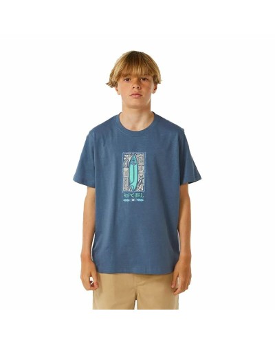 Rip Curl Camiseta Manga Corta Niño - Lost Island Azul Claro - Algodón
