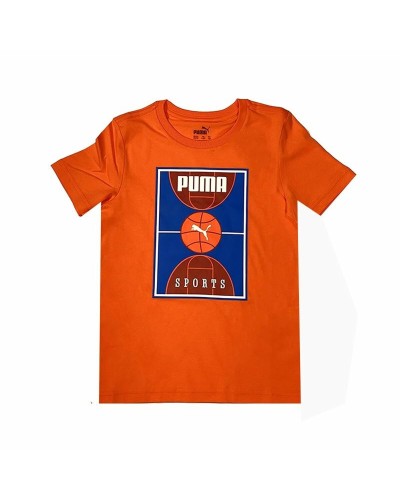 Puma Bppo Basket Blank Orange - T-shirt Manches Courtes Enfant Sport
