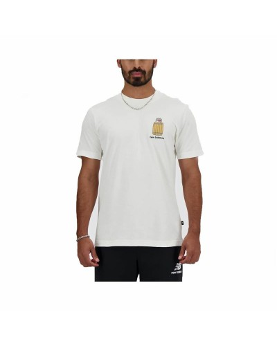 New Balance Sport Essentials Barrel T-Shirt Weiß - Kurzarm Herren
