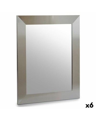 Elegant Wall Mirror Silver - Wooden Frame - 39 x 1.5 x 49 cm - Set of 6 Units
