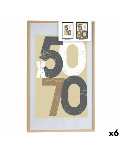 Mehrfachbilderrahmen (6) - MDF-Holz, Kunststoff - 62,5 x 2,5 x 92,5 cm - Natur
