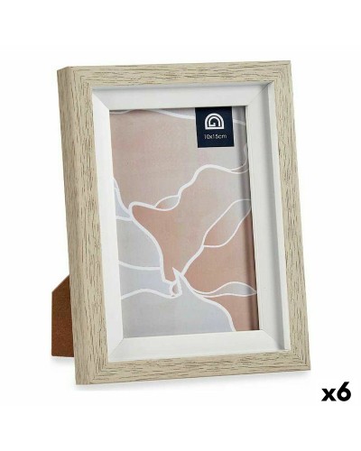 Picture Frame 13.5 x 18.8 cm, Beige and White Plastic Crystal (Set of 6)
