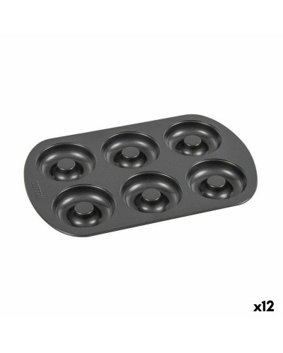 Stampo per Ciambelle Quttin in Acciaio al Carbonio | 32x21x2,3 cm | Ideale per 12 Ciambelline Deliziose