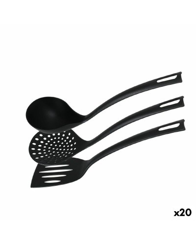 Quttin Nylon Schwarz Küchenhelfer Set, 3-teilig, zum kratzfreien Kochen
