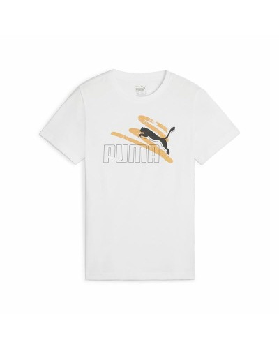 Barn T-shirt med kortärm Puma Essential+ AB Vit