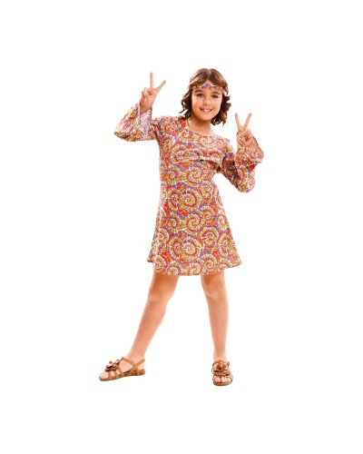 My Other Me Hippie Costume for Children 7-9 Years Old - Colorful Disguise
