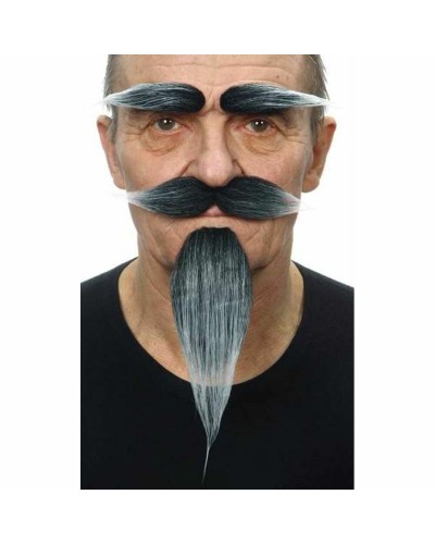 My Other Me Baffi Finti Grigio - Baffi Adesivi per Travestimenti
