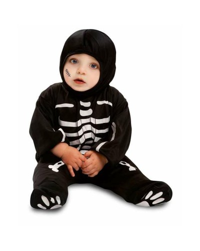 My Other Me Disfraz Bebé Esqueleto Negro 0-6 Meses (2 Piezas) - ¡Halloween!
