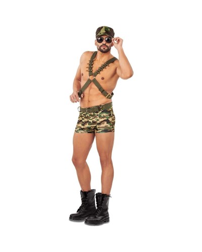 My Other Me Costume Adult XL Camouflage Soldier - Military Fancy Dress
