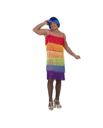 My Other Me Costume Rainbow Adults Multicolor Fringe Size 54
