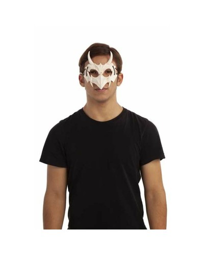 Halfmasker My Other Me Bot Één maat Draak Wit