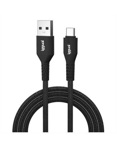 USB A - USB-C kaapeli iggual IGG320006 Musta 1,8 m