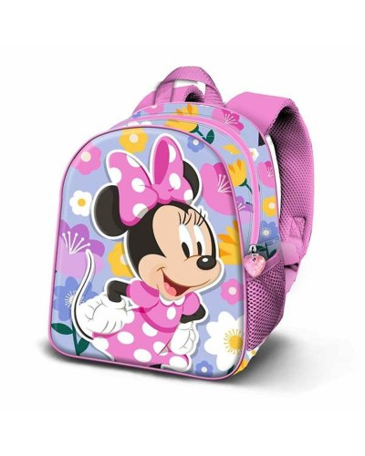 3D Koululaukku pyörillä Minnie Mouse Spring Pinkki