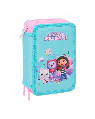 Plumier Triple Gabby's Dollhouse Azul 12,5 x 19,5 x 5,5 cm 37 Piezas