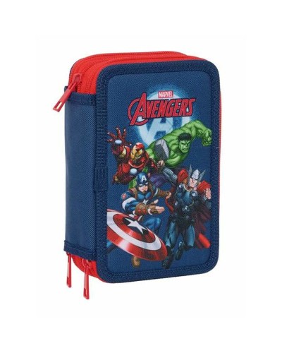Driedubbele Pennenzak The Avengers Marineblauw 12,5 x 19,5 x 5,5 cm 37 Onderdelen