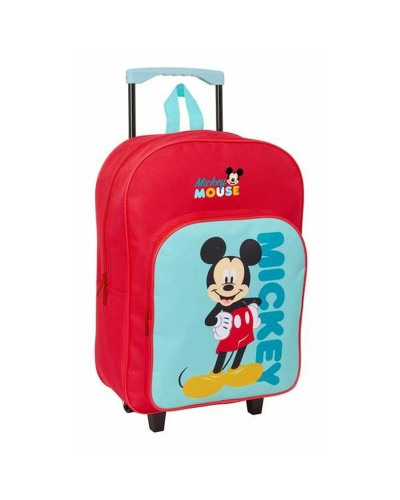 Schulrucksack mit Rädern Mickey Mouse Blau Rot 32 x 42 x 14 cm