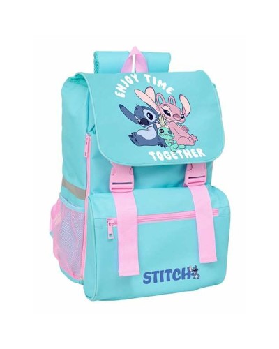 Mochila Escolar Stitch Azul 18,5 x 41 x 15 cm