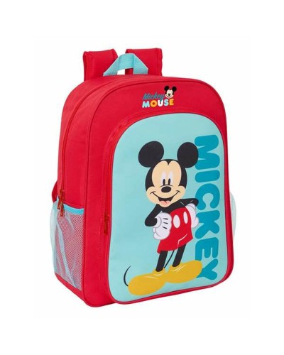 Mochila Escolar Mickey Mouse Azul Rojo 33 x 42 x 14 cm