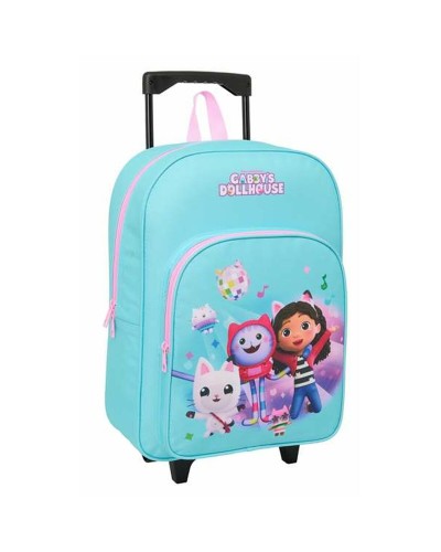 Schoolrugzak met Wielen Gabby's Dollhouse Blauw Roze 32 x 42 x 14 cm