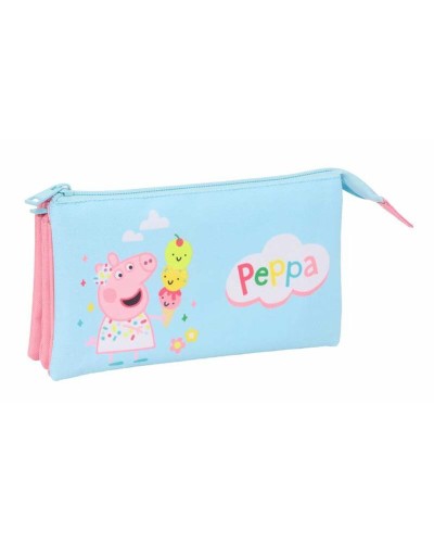 Pennenetui met 3 vakken Peppa Pig Blauw 22 x 12 x 3 cm