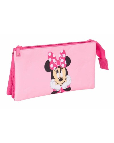 Pennenetui met 3 vakken Minnie Mouse Roze 22 x 12 x 3 cm