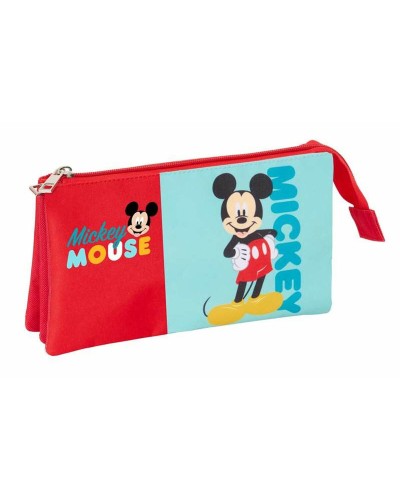 Tredubbel Carry-all Mickey Mouse Blå 22 x 12 x 3 cm