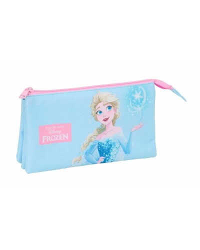 Portatodo Triple Frozen Azul Rosa 22 x 12 x 3 cm