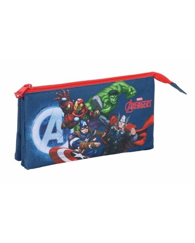 Portatodo Triple The Avengers Azul marino 22 x 12 x 3 cm