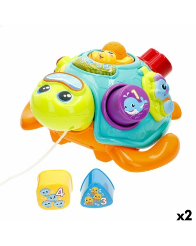 Pull-along toy Winfun 23 x 12 x 23 cm Tortoise Multicolour (2 Units)