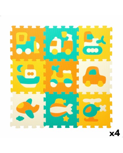 Puzzelmat Colorbaby Multicolour Plastic EVA 90 x 90 cm Auto's 9 Onderdelen (4 Stuks)