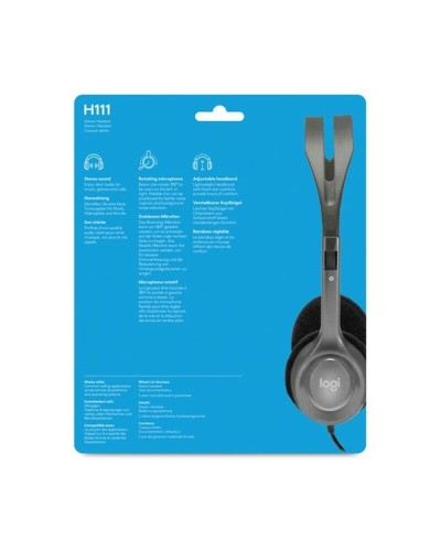 Hoofdtelefoon met microfoon Logitech 981-000593 Zwart Grijs