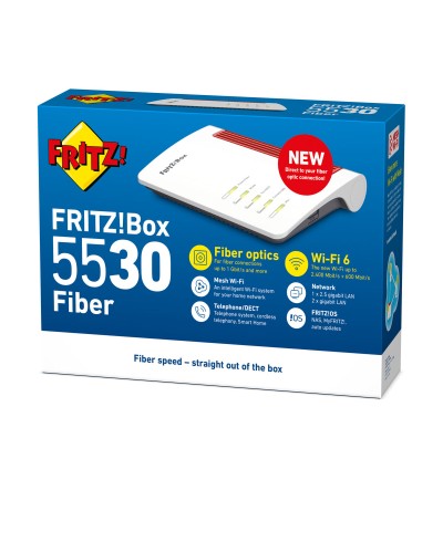 Router Fritz! FRITZBOX 5530 FIBER XGS-PONWRLS Wit RJ45 RJ11 Ethernet LAN Wi-Fi