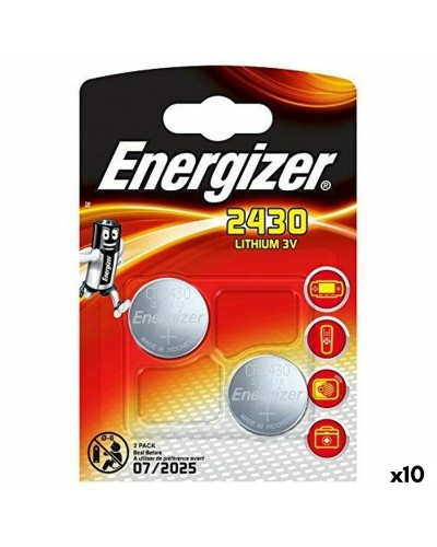 Lithium Button Batteries Energizer 3 V CR2430 (10 Units)