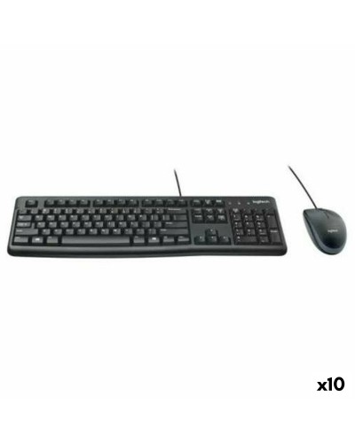 Keyboard and Mouse Logitech MK120 Black Spanish Qwerty (10 Units)