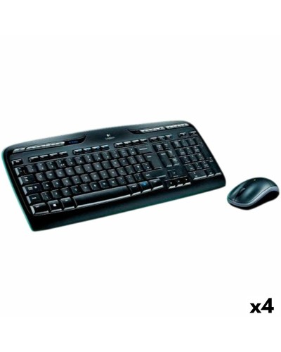 Teclado y Ratón Logitech MK330 Negro Qwerty Español (4 Unidades)