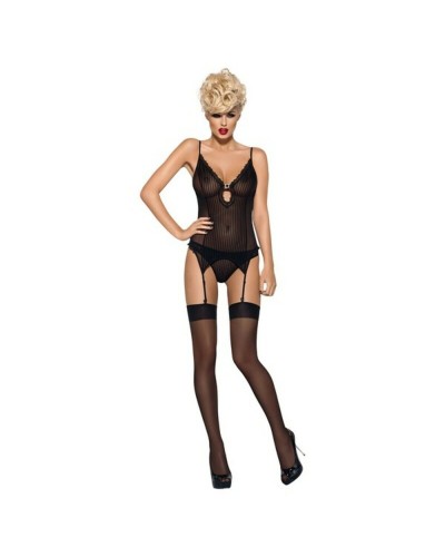 Obsessive Stockings Suspender Belt S800 Black L/XL - Sensual & Elegant
