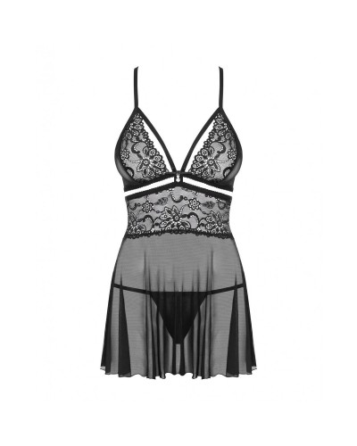 Obsessive Baby-doll Negro L/XL - Lencería Sensual con Encaje
