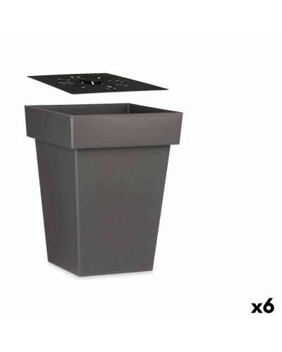 Pots d'auto-arrosage gris de 6 unités (37 x 51 x 37 cm)
