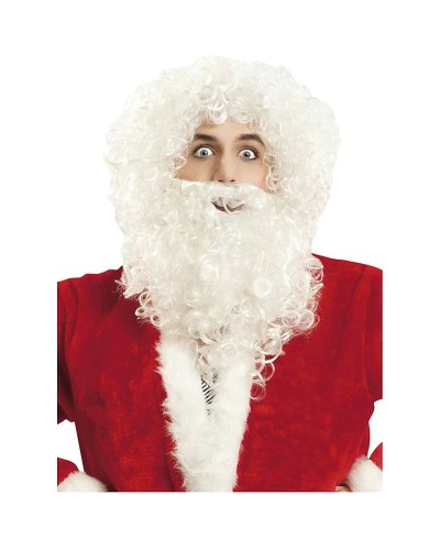 Peruk med skägg My Other Me Vit Tomte