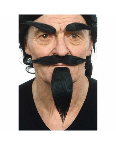 My Other Me Fausse Moustache Noire - Moustache Adhésive pour Déguisements
