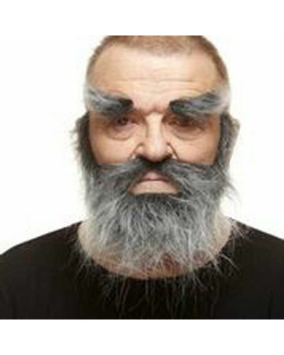 My Other Me Grey Fake Beard - Realistic for Dress-Up & Cosplay
